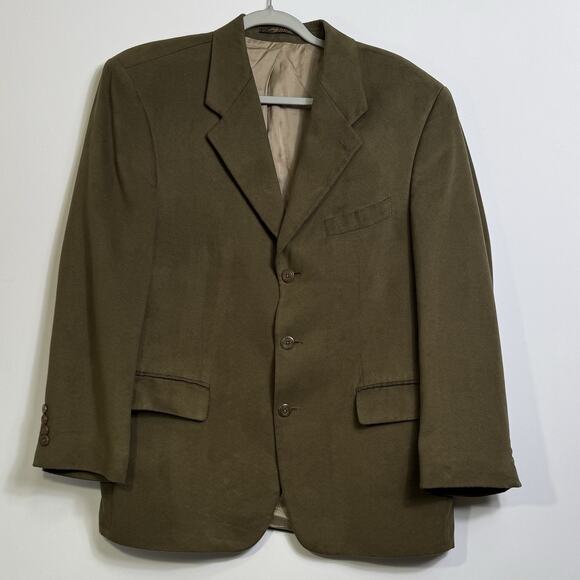 Vintage Brandini for Filene’s Olive Green 3 Button Blazer Jacket 40S - Picture 2 of 11